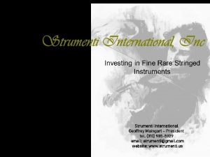 Strumenti International Inc Investing in Fine Rare Stringed