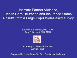 Intimate Partner Violence Health Care Utilization and Insurance