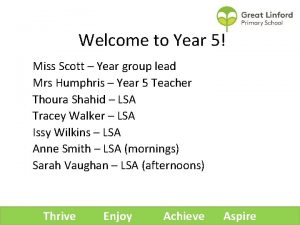 Welcome to Year 5 Miss Scott Year group