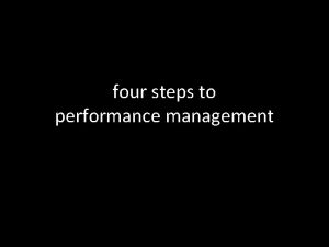 four steps to performance management agenda performance management