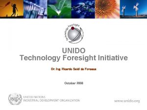 UNIDO Technology Foresight Initiative Dr Ing Ricardo Seidl