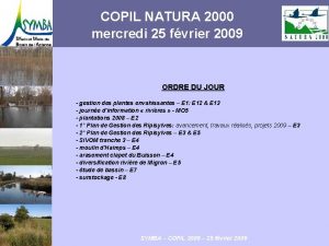 COPIL NATURA 2000 mercredi 25 fvrier 2009 ORDRE