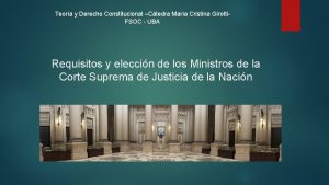 Teora y Derecho Constitucional Ctedra Mara Cristina Girotti