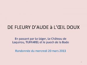 DE FLEURY DAUDE LIL DOUX En passant par