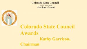 Colorado State Council Epsilon Sigma Alpha Certificate of