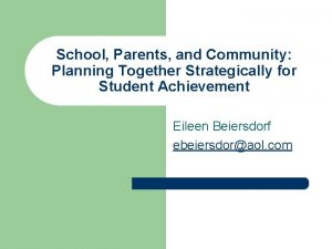 School Parents and Community Planning Together Strategically for