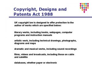 Copyright Designs and Patents Act 1988 UK copyright
