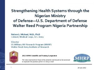 Strengthening Health Systems through the Nigerian Ministry of