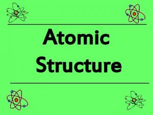 Atomic Structure Modern Atomic Theory Atom smallest particle