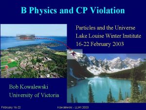 B Physics and CP Violation Particles and the