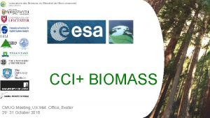 CCI BIOMASS CMUG Meeting UK Met Office Exeter