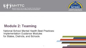 Module 2 Teaming National School Mental Health Best
