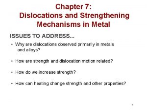 Chapter 7 Dislocations and Strengthening Mechanisms in Metal