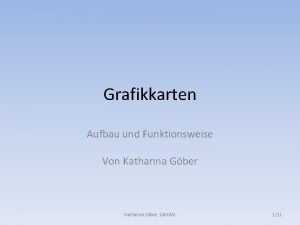 Grafikkarten Aufbau und Funktionsweise Von Katharina Gber 1