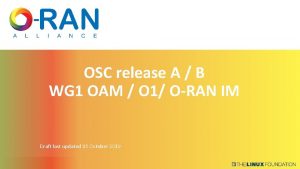 OSC release A B WG 1 OAM O