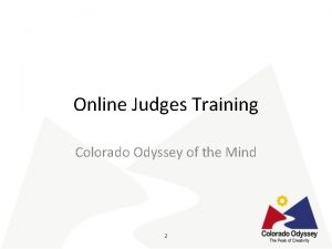 Online Judges Training Colorado Odyssey of the Mind