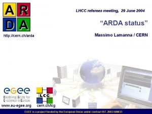 LHCC referees meeting 29 June 2004 ARDA status