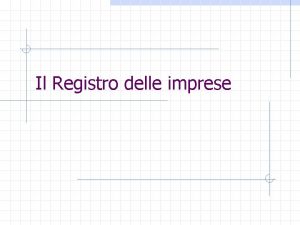 Il Registro delle imprese Avv Carlo Di Brino