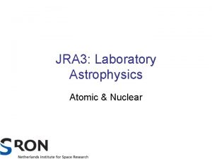 JRA 3 Laboratory Astrophysics Atomic Nuclear Overview Coordinator
