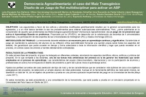 Democracia Agroalimentaria el caso del Maz Transgnico Diseo