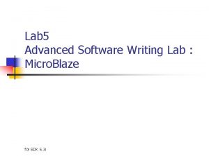 Lab 5 Advanced Software Writing Lab Micro Blaze