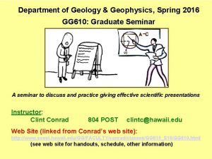 Department of Geology Geophysics Spring 2016 GG 610