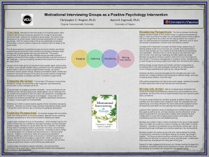 Motivational Interviewing Groups as a Positive Psychology Intervention