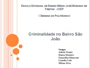 ESCOLA ESTADUAL DE ENSINO MDIO JOS MARIANO DE