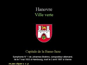 Hanovre Ville verte Capitale de la BasseSaxe Symphonie