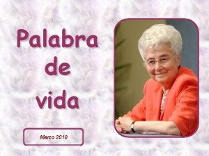 Palabra de vida Marzo 2010 Cuntas veces en