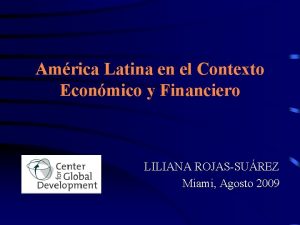 Amrica Latina en el Contexto Econmico y Financiero