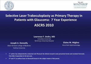 Selective Laser Trabeculoplasty as Primary Therapy in Patients