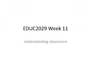 EDUC 2029 Week 11 Understanding classrooms Anticipatory set