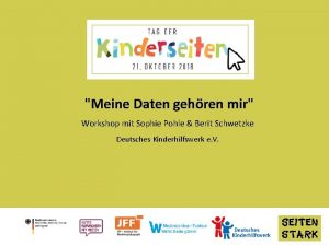 Meine Daten gehren mir Workshop mit Sophie Pohle