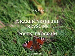 Matej Kobal 7 RAZLINE OBLIKE REVINE POSTNI PROGRAM