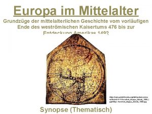 Europa im Mittelalter Grundzge der mittelalterlichen Geschichte vom