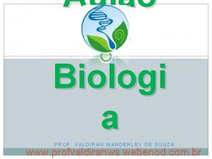 Aulo de Biologi a PROF VALDIRAN WANDERLEY DE