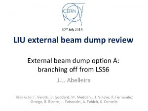 30 th July 2014 LIU external beam dump