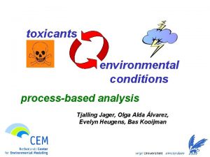 toxicants environmental conditions processbased analysis Tjalling Jager Olga