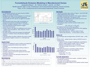 Formaldehyde Emission Modeling in Manufactured Homes Jacqueline 1