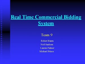 Real Time Commercial Bidding System Team 9 Robert