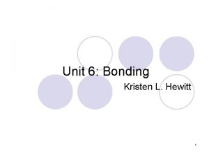 Unit 6 Bonding Kristen L Hewitt 1 Unit