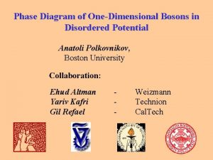 Phase Diagram of OneDimensional Bosons in Disordered Potential