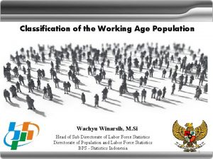 Classification of the Working Age Population Wachyu Winarsih
