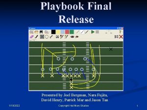 Playbook Final Release Presented by Joel Bergman Nara
