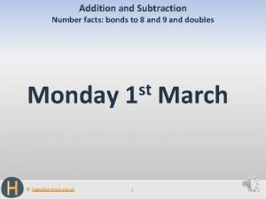 Addition and Subtraction Number facts bonds to 8