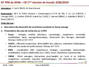 GT PPA du RFSA CR 1re runion de