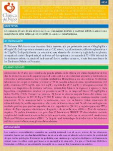 4454 SINDROME NEFROTICO AGUDO ASOCIADO A SIFILIS SECUNDARIA