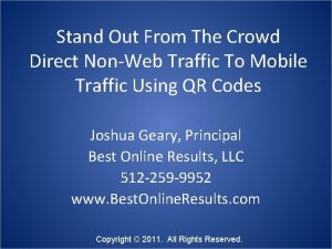 Stand Out From The Crowd Direct NonWeb Traffic