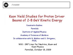 Fermilab Kaon Yield Studies for Proton Driver Beams
